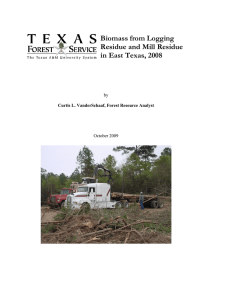 Biomass from Logging Residue and Mill Residue in East Texas, 2008