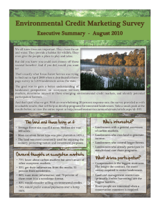 Environmental Credit Marketing Survey Executive Summary  -  August 2010