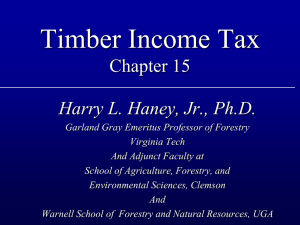 Timber Income Tax Chapter 15 Harry L. Haney, Jr., Ph.D.