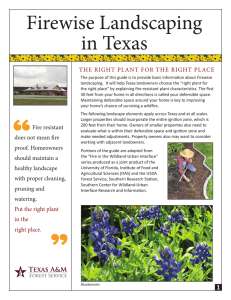 Firewise Landscaping in Texas THE RIGHT PLANT FOR THE RIGHT PLACE