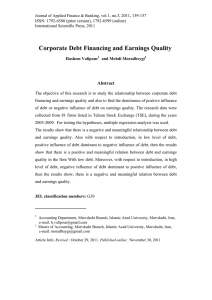Corporate Debt Financing and Earnings Quality
