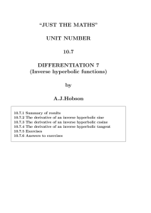 “JUST THE MATHS” UNIT NUMBER 10.7 DIFFERENTIATION 7