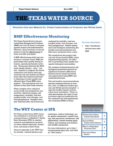 THE TEXAS WATER SOURCE BMP Effectiveness Monitoring U