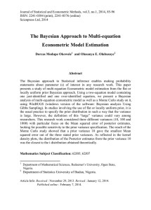 The Bayesian Approach to Multi-equation Econometric Model Estimation Abstract