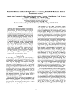 Robust Solutions in Stackelberg Games: Addressing Boundedly Rational Human Preference Models