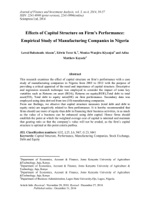 Journal of Finance and Investment Analysis, vol. 3, no.4, 2014,... ISSN: 2241-0998 (print version), 2241-0996(online)