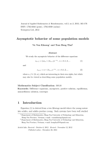 Asymptotic behavior of some population models