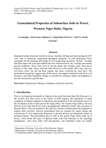Geotechnical Properties of Subsurface Soils in Warri, Western Niger Delta, Nigeria Abstract