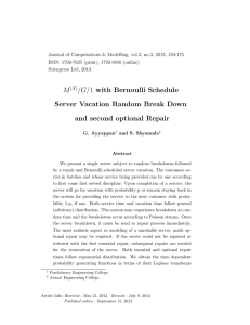 Journal of Computations &amp; Modelling, vol.3, no.3, 2013, 159-175