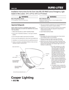 Installation Instructions for the Sure-Lites AEL2SD Wall Sconce Emergency Light  049-235