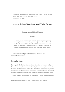 Theoretical Mathematics &amp; Applications, vol. 3, no. 1, 2013, 211-220