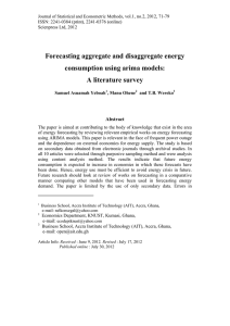 Forecasting aggregate and disaggregate energy consumption using arima models: A literature survey