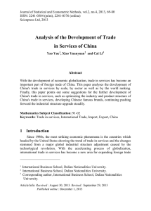 Analysis of the Development of Trade in Services of China Abstract