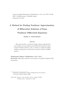 A Method for Finding Nonlinear Approximation of Bifurcation Solutions of Some