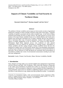 Impacts of Climate Variability on Food Security in Northern Ghana Abstract