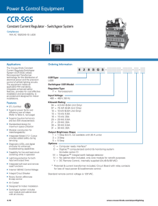 CCR-SGS Constant Current Regulator - Switchgear System