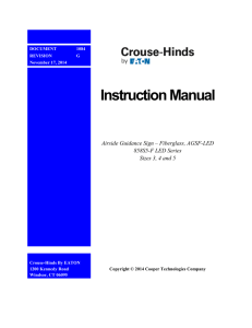 Instruction Manual Airside Guidance Sign – Fiberglass, AGSF-LED 858S5-F LED Series