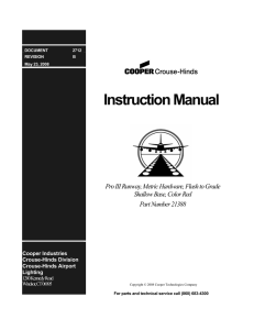 Instruction Manual  Pro III Runway, Metric Hardware, Flush to Grade