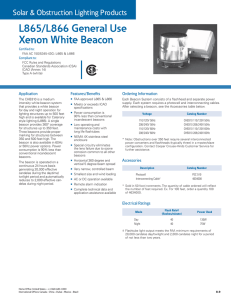 L865/L866 General Use Xenon White Beacon Solar &amp; Obstruction Lighting Products Certiﬁed to: