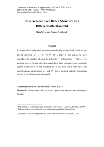 On a General Even Order Structure on a Differentiable Manifold  Abstract