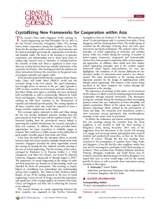 T Crystallizing New Frameworks for Cooperation within Asia