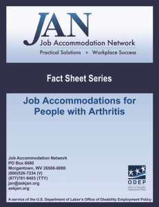 Job Accommodations for People with Arthritis  Fact Sheet Series