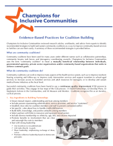 Evidence-Based Practices for Coalition Building