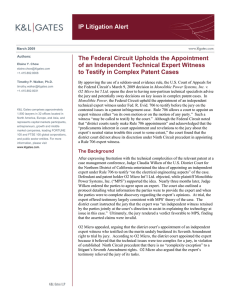IP Litigation Alert The Federal Circuit Upholds the Appointment
