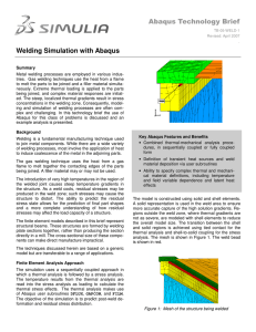 Abaqus Technology Brief  Welding Simulation with Abaqus