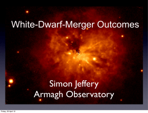 White-Dwarf-Merger Outcomes Simon Jeffery Armagh Observatory Friday, 20 April 12