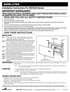 SURE-LITES IMPORTANT SAFEGUARDS Installation Instructions For RD/RLM Series