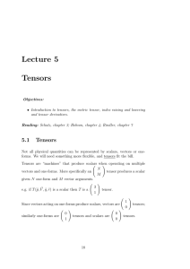 Lecture 5 Tensors