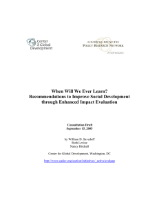 When Will We Ever Learn? Recommendations to Improve Social Development