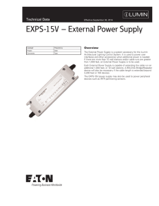 EXPS-15V – External Power Supply Technical Data Overview
