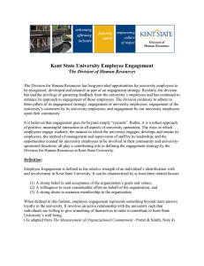 Kent State University Employee Engagement The Division of Human Resources