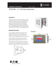 TSC50-NA – 5.7” LCD Color Touchscreen INS # Introduction Installation Instructions
