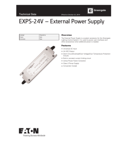 EXPS-24V – External Power Supply Technical Data Overview