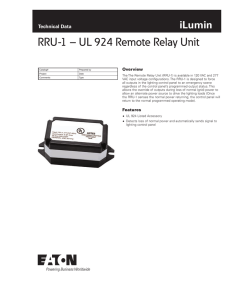 RRU-1 – UL 924 Remote Relay Unit iLumin Technical Data Overview
