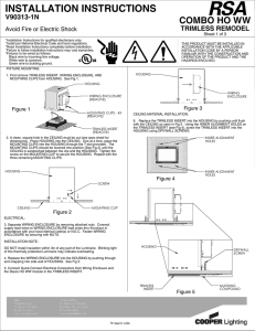 INSTALLATION INSTRUCTIONS COMBO HO WW V90313-1N TRIMLESS REMODEL