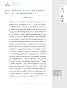 Reviews Some Themes in Chemical Crystallography Pertinent to the Indian Contribution