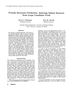 Protein  Structure  Prediction: Selecting Salient  Features