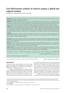 Cost-effectiveness analysis of cataract surgery: a global and regional analysis Rob Baltussen,