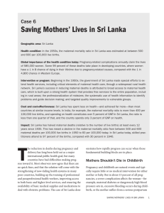 Saving Mothers’ Lives in Sri Lanka Case 6