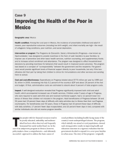 Improving the Health of the Poor in Mexico Case 9