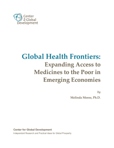Global Health Frontiers: Expanding Access to Medicines to the Poor in Emerging Economies