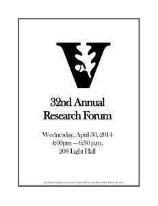 32nd Annual Research Forum Wednesday, April 30, 2014