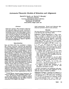 Automata-Theoretic Models  of  Mutation  and  Alignment