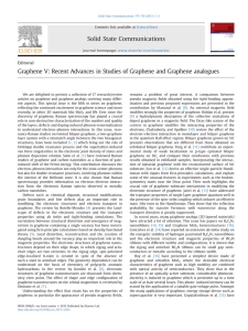 Graphene V: Recent Advances in Studies of Graphene and Graphene... Editorial