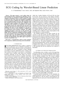ECG Coding by Wavelet-Based Linear Prediction A. G. Ramakrishnan,* and Supratim Saha,