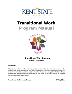 Transitional Work Program Manual  Transitional Work Program